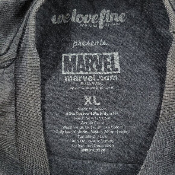 Marvel Comics Shirt Men's XL Gray Logo Graphic Tee Crew Neck Short Sleeve Adult - Picture 14 of 14